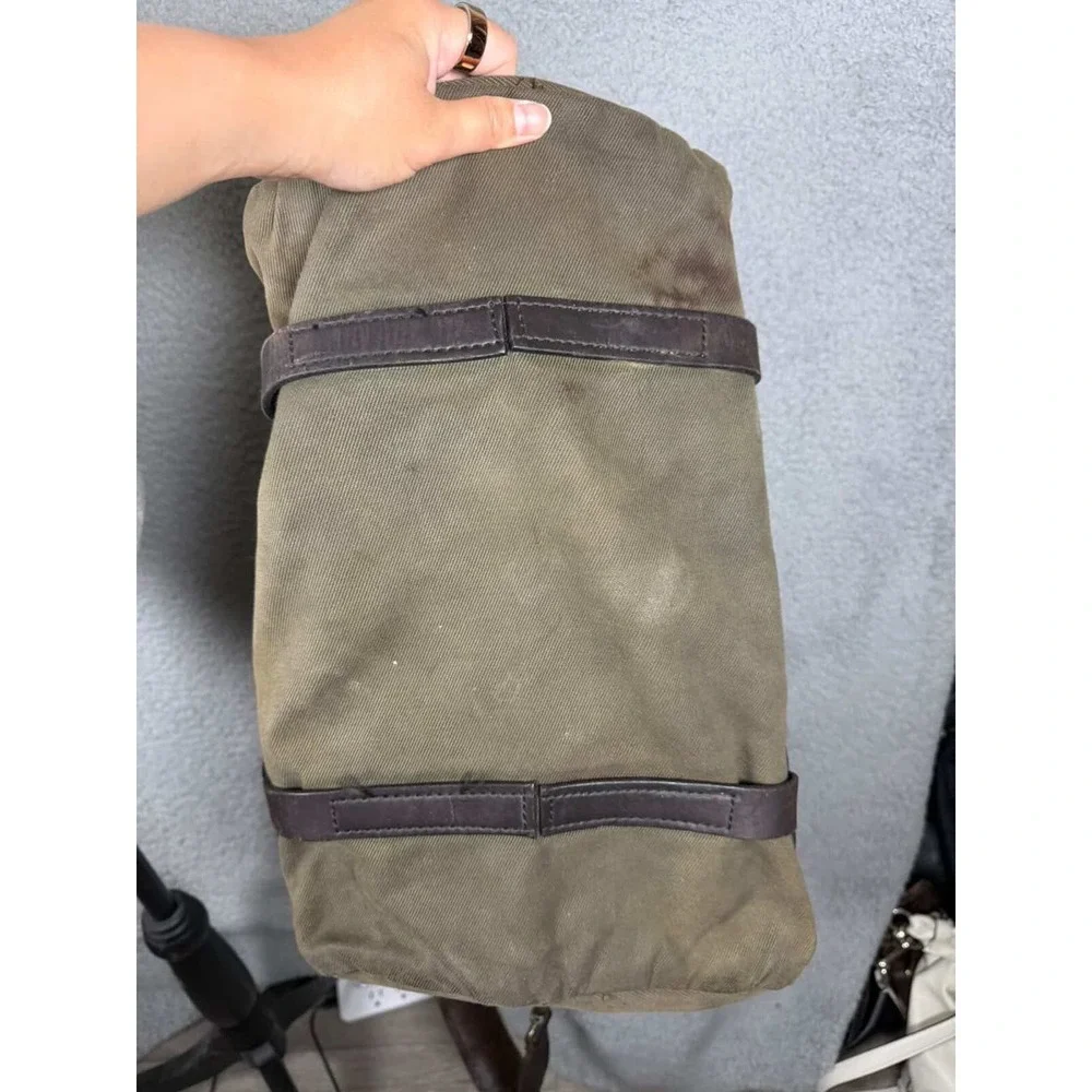 Filson‎ x GQ Rugged Twill Duffle Bag Otter Green Bridle Leather Made in USA Men